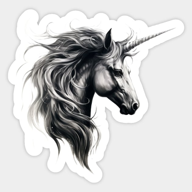 Profile of a Unicorn Sticker by Liana Campbell